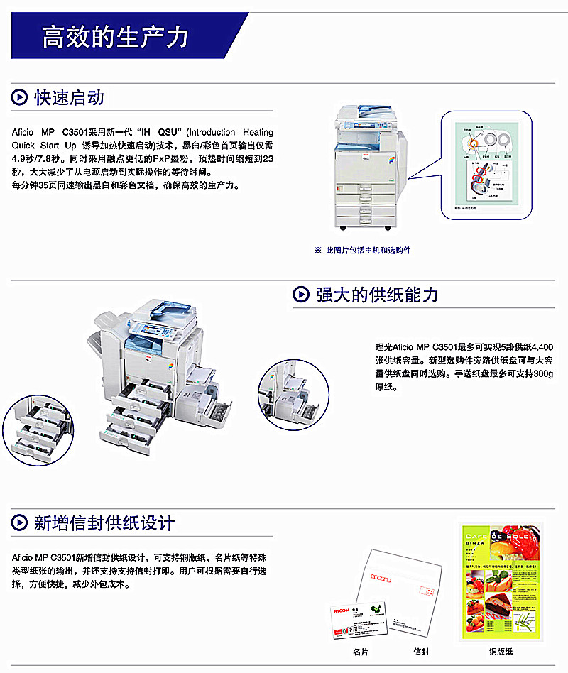 理光3501彩機(jī)的高效生產(chǎn)力圖